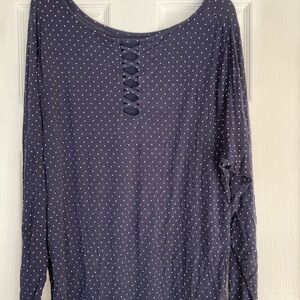 Navy Polka Dot Women's Top